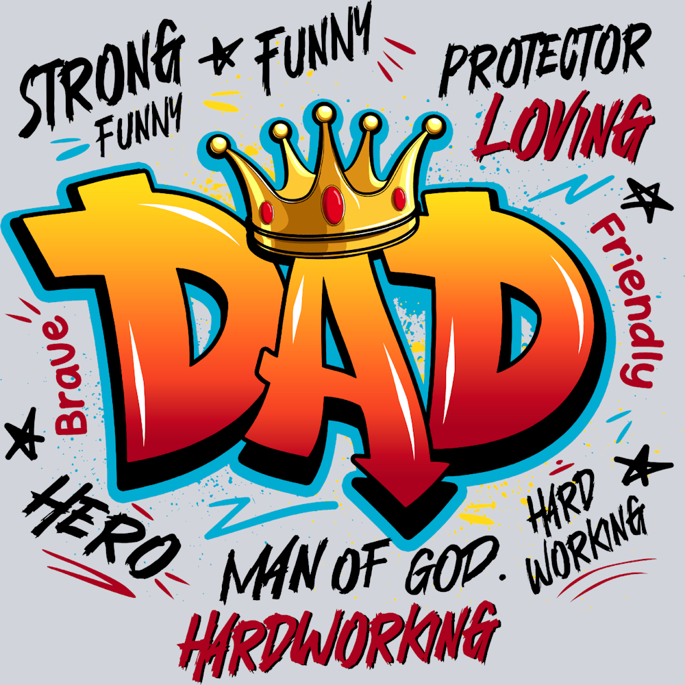 Strong Funny Protector Loving Dad Black - STK05843