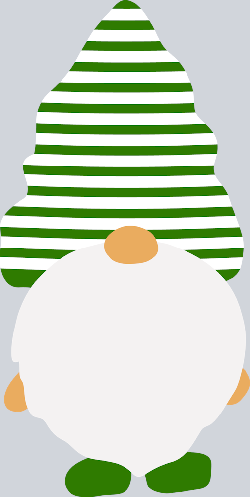 Gnome Green White Stripes - STK02289