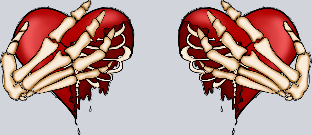 Skeleton Two Heart Hands - STK05519