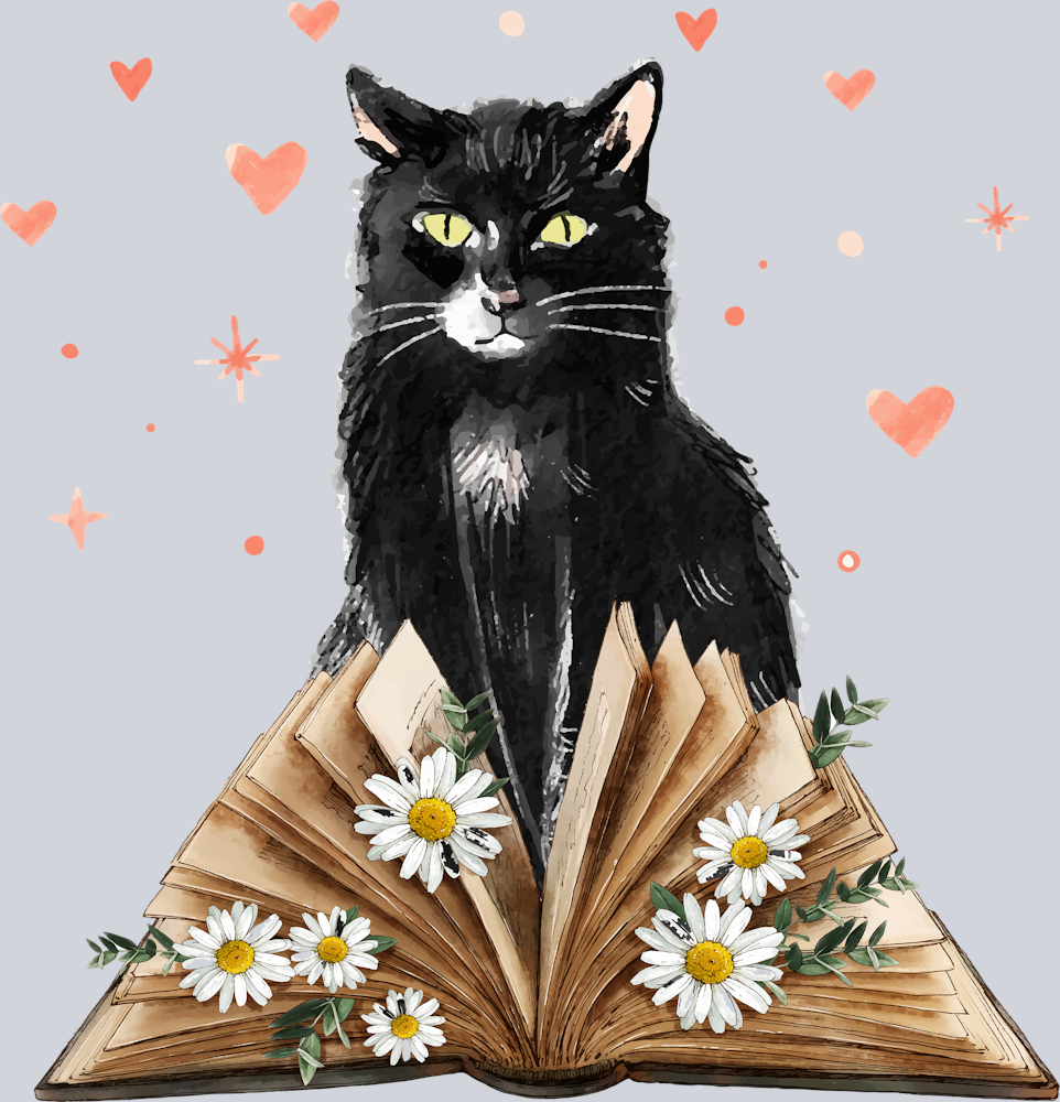 Cat And Book - STK01224