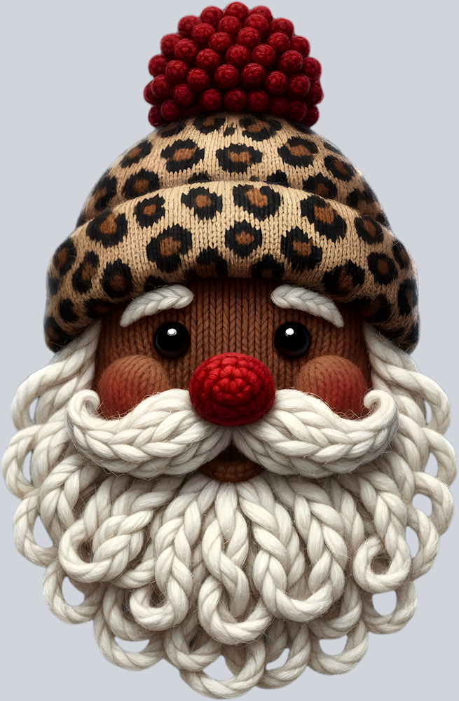 Faux Yarn Black Santa Face 1 - STK07482