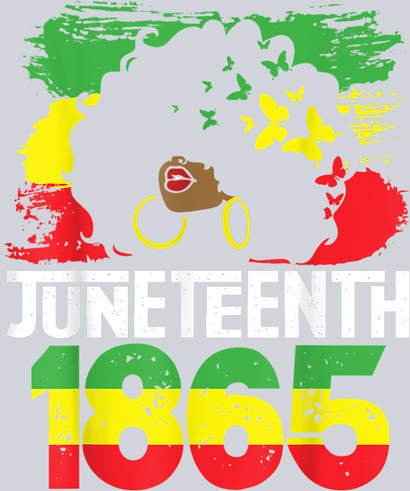 Juneteenth 1865 Afro Girl With Butterflies - STK03341