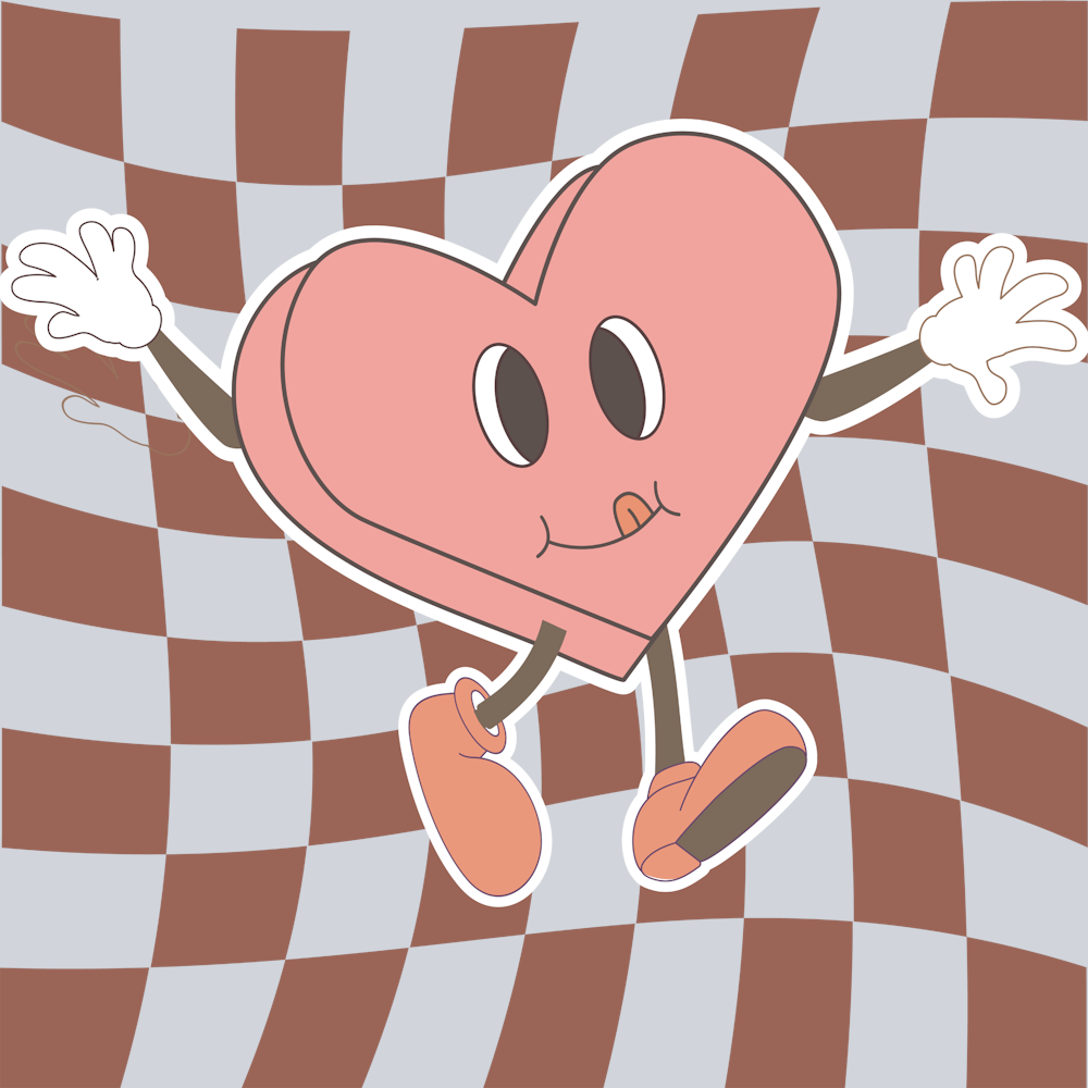 Retro Walking Heart - STK05239