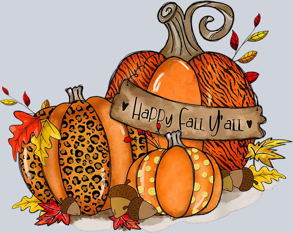 Pumpkins Happy Fall Y'all Sign - STK05103