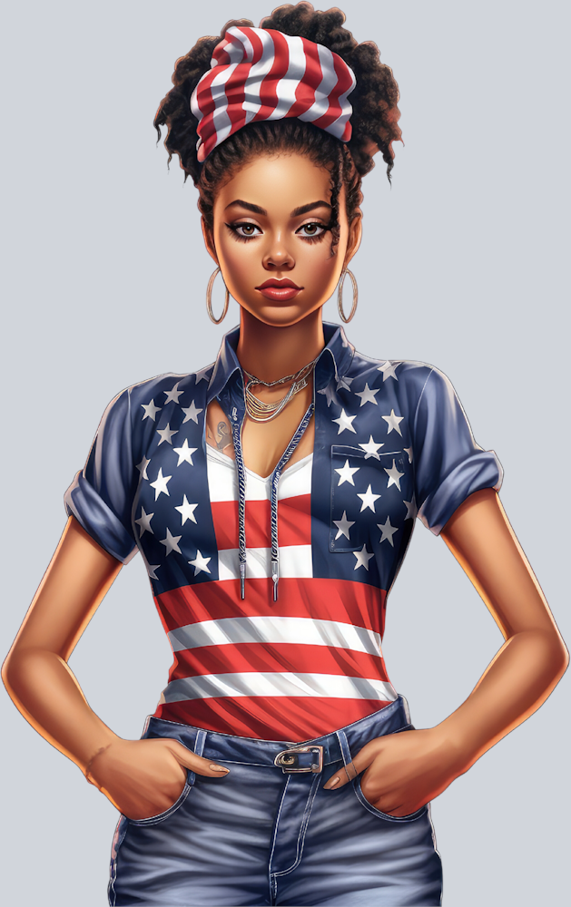 Black Woman American Pride 9 - STK00968