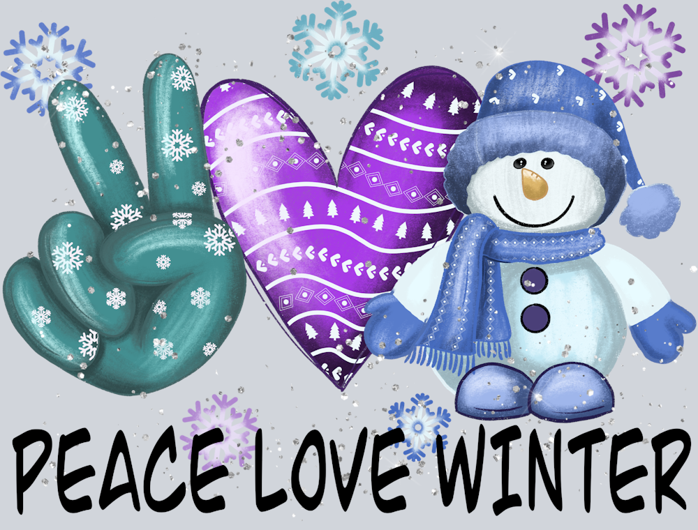 Peace Love Winter Snowman - STK04800