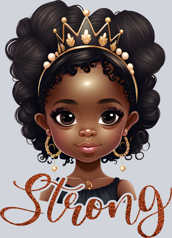 Black Girl Strong Gold Black Crown - STK00639