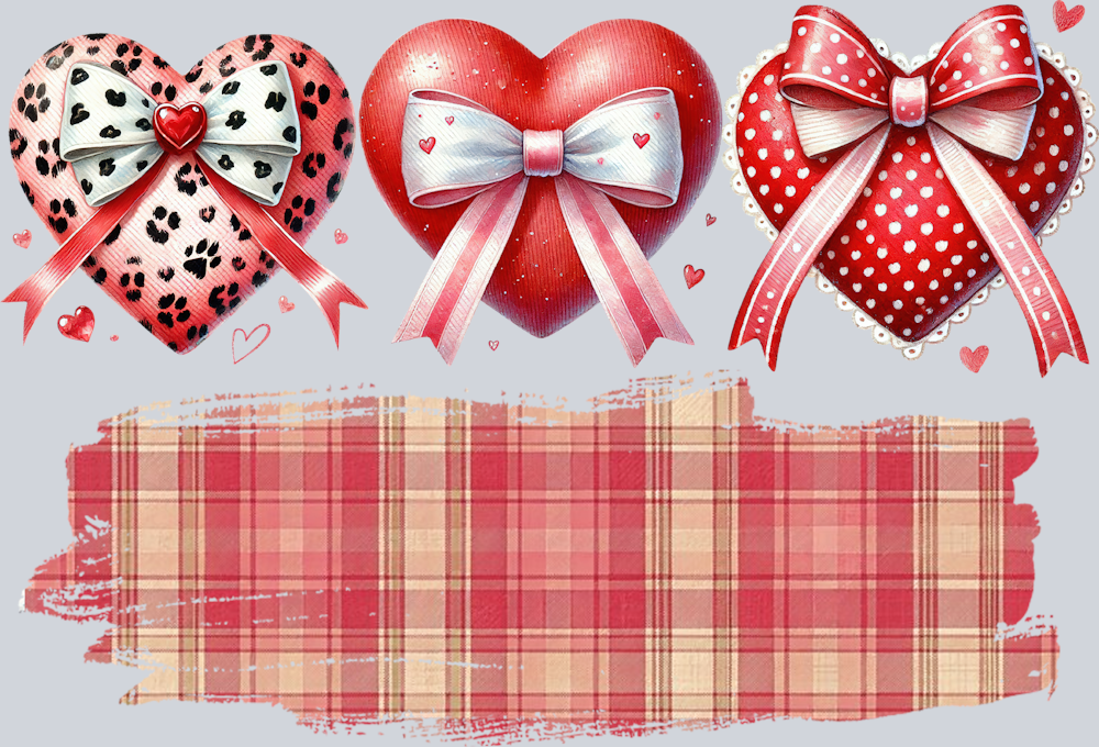 Hearts Plaid Name - STK02663