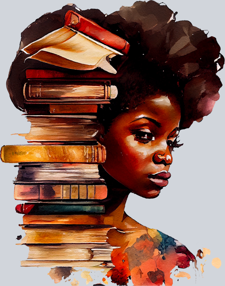 Black Girl And Books 3 - STK00620