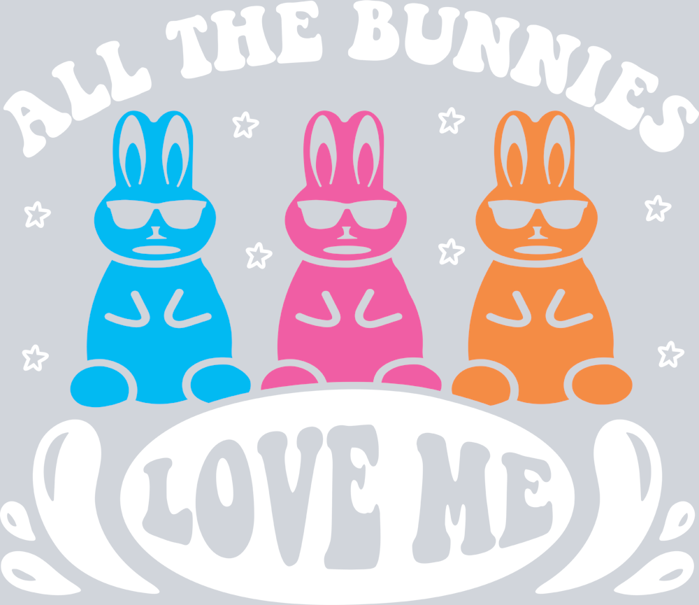 All The Bunnies Love Me Colorful White - STK00116