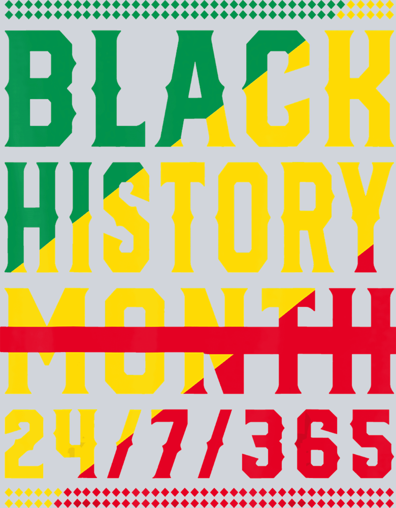 Black History Month 24 7 365 Angle Stripes - STK00773
