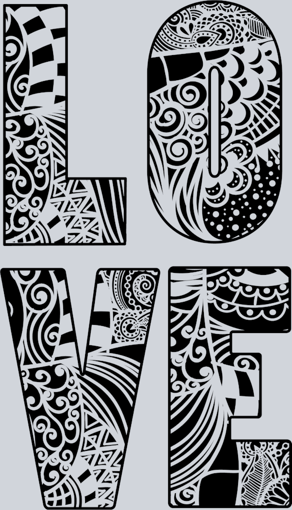 Love Pattern - Black - STK03779