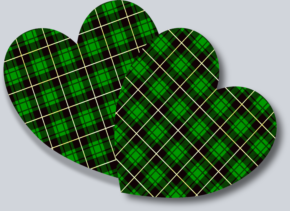 Lucky Green Plaid Hearts - STK03844