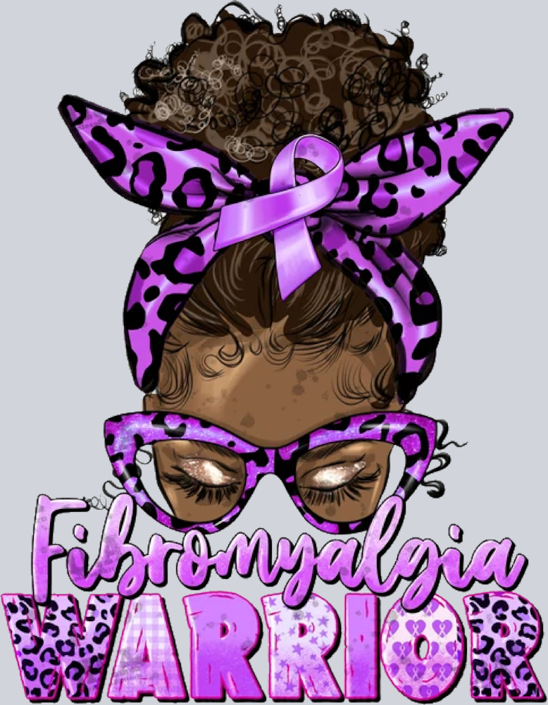 Fibromyalgia Warriror Afro Messy Bun - STK01983