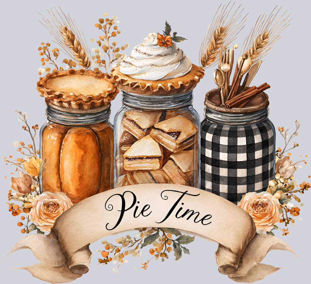 Pie Fall Pattern Fall Pie Time 2 - STK07373 (DTF Transfers)