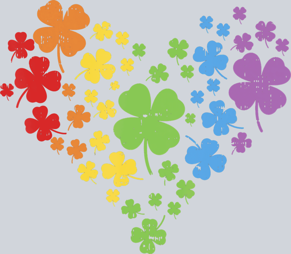 Rainbow Clover Heart - STK05122