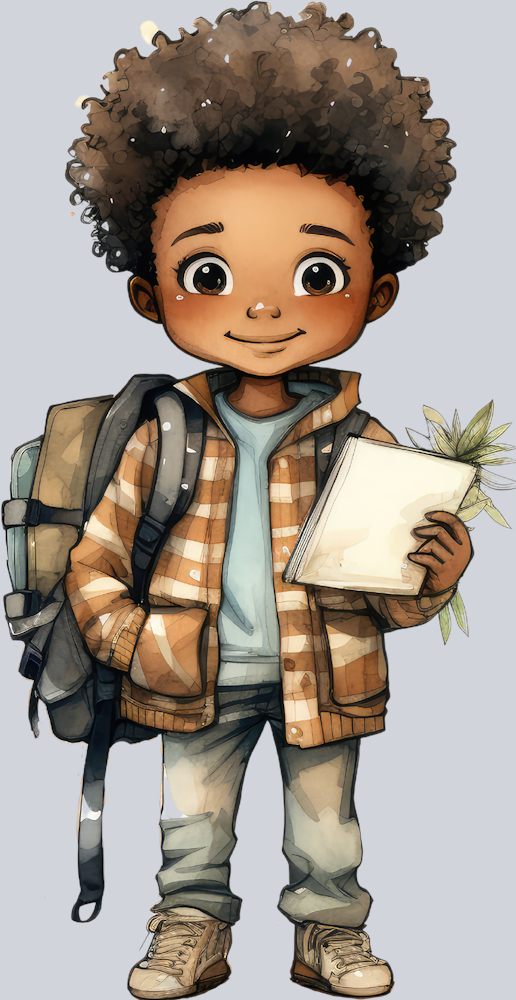 Cute Black Boy Back To School 4 - STK01524