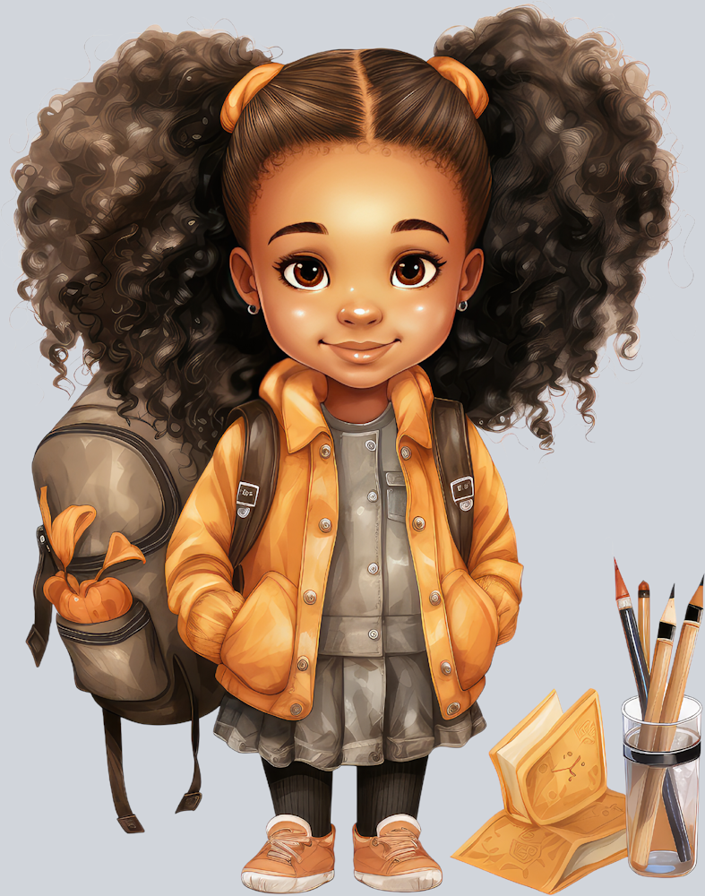 Cute Black Girl Back To School 9 - STK01544