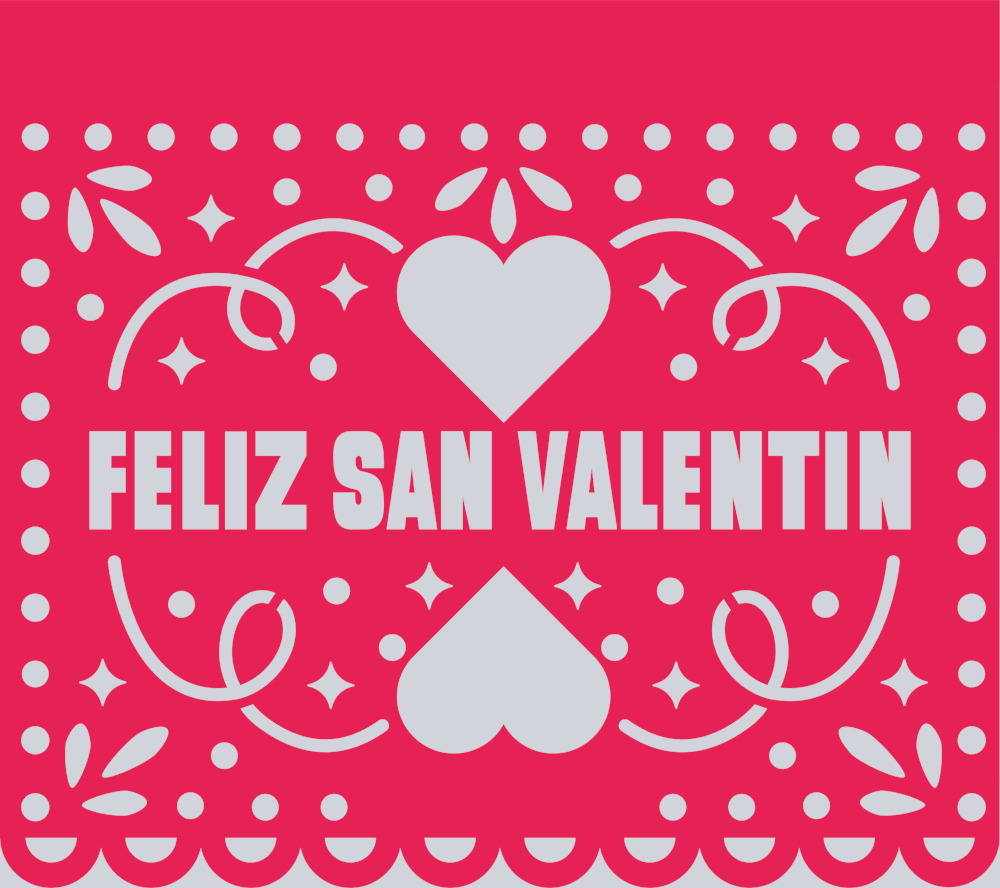 Papel Picado Feliz San Valentin - STK04680