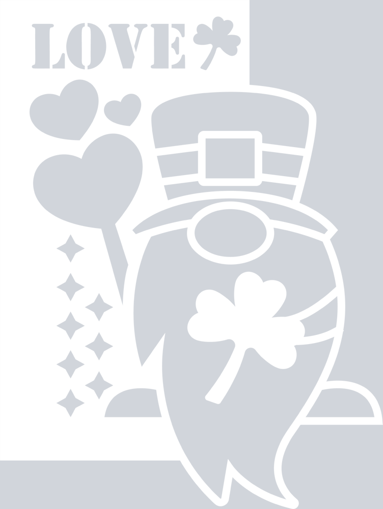 Gnome St Patty Love White - STK02335