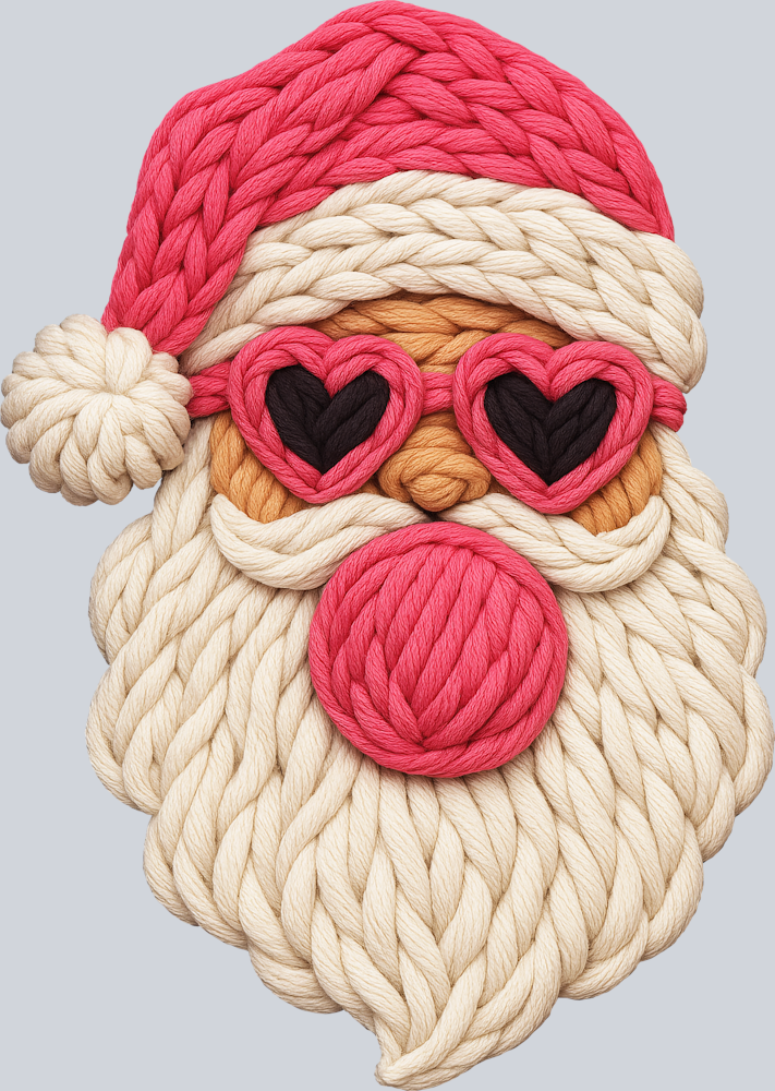 Faux Yarn Pink Santa - STK07507