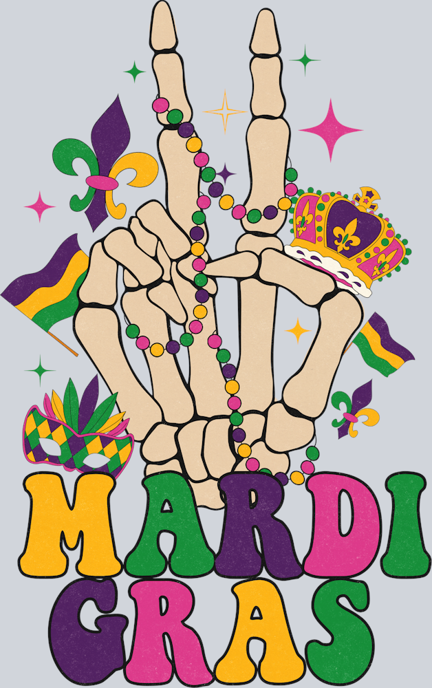 Skeleton Mardi Gras Hand - STK05507