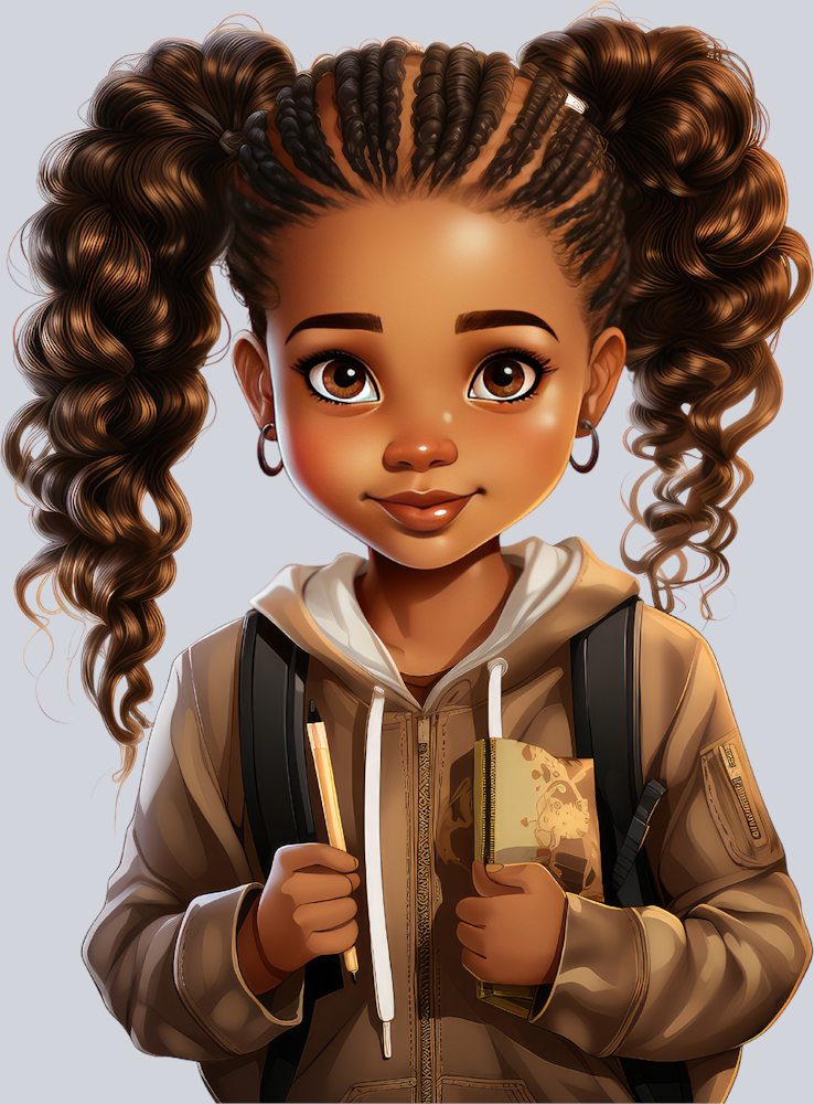 Cute Black Girl Back To School 1 - STK01536