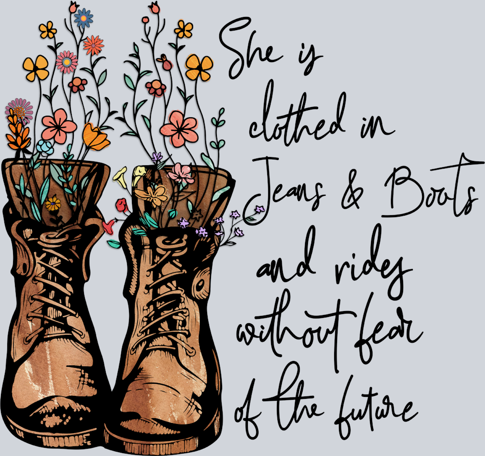 She Is Clothed In Jeans And Boots - STK05438