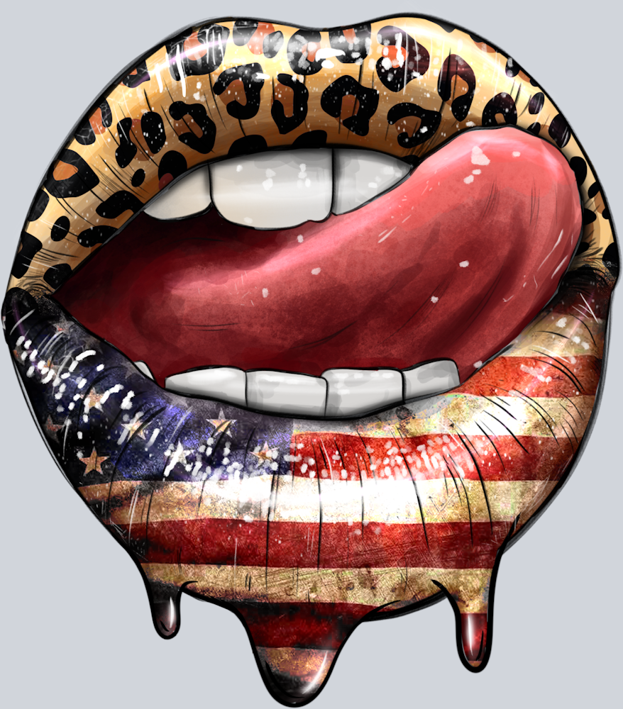 America Flag Leopard Lips - STK00141