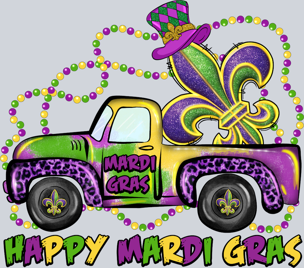 Mardi Gras Truck Fleur De Lis - STK04108
