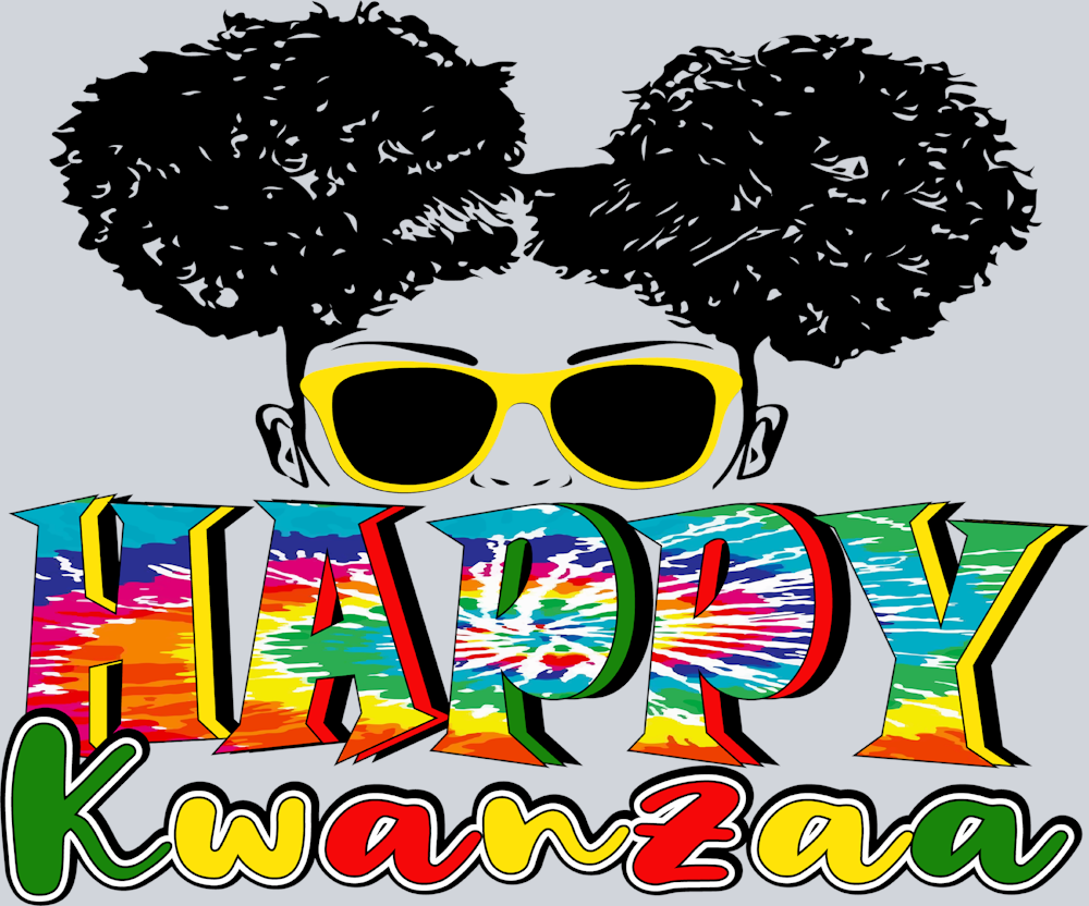 Happy Kwanzaa Twin Messy Buns - STK02579