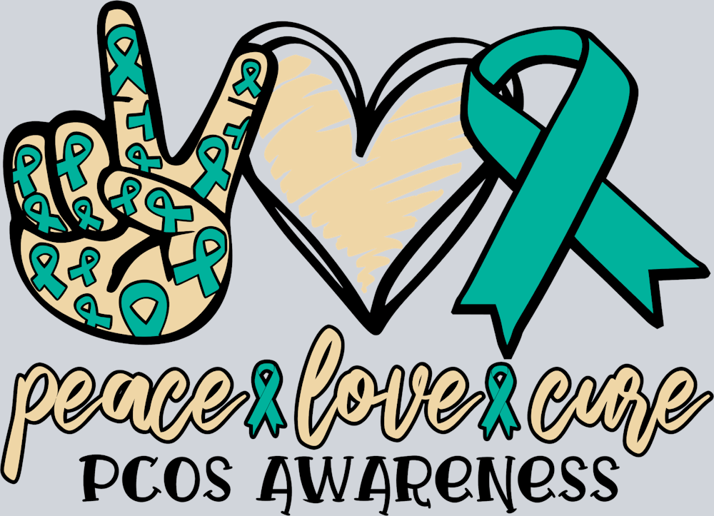 Peace Love Cure PCOS Awareness - STK06895