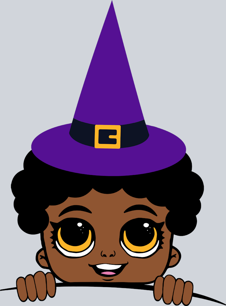 Halloween Afro Boy Peeking - STK02451