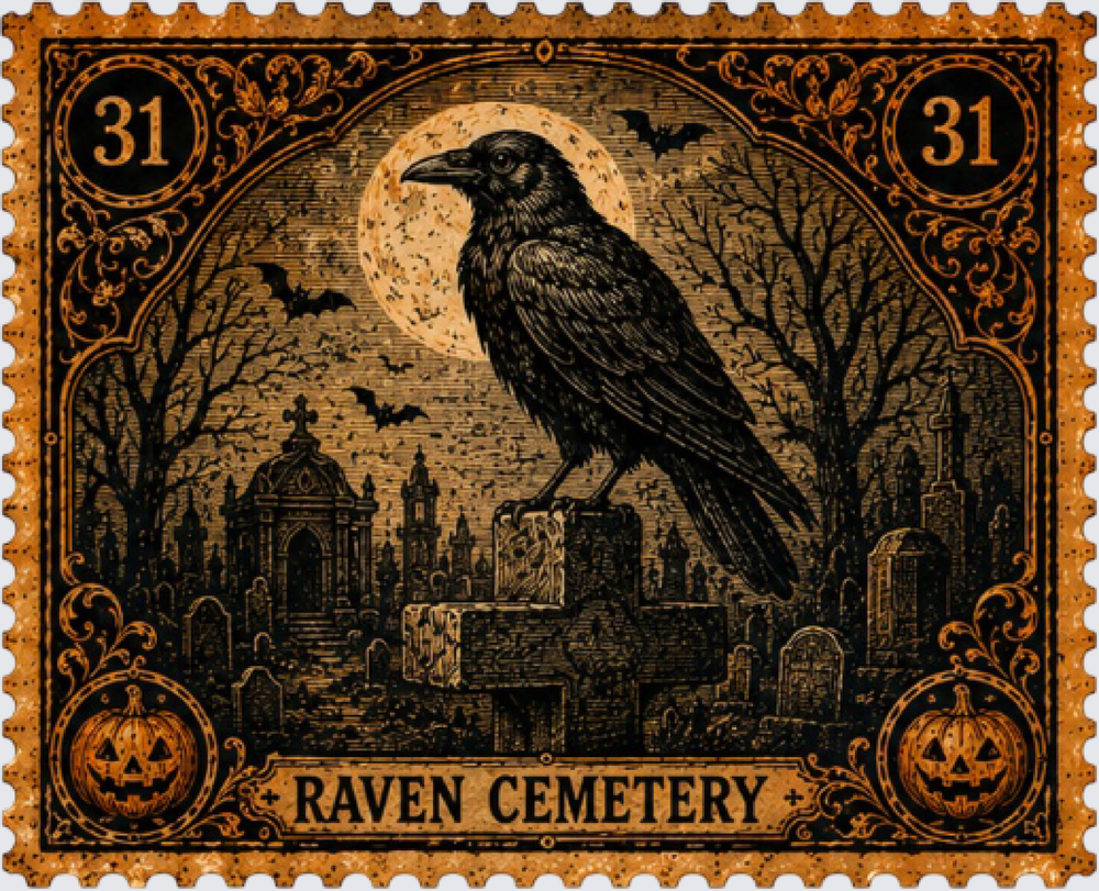 Raven Cemetery Stamp - STK08221
