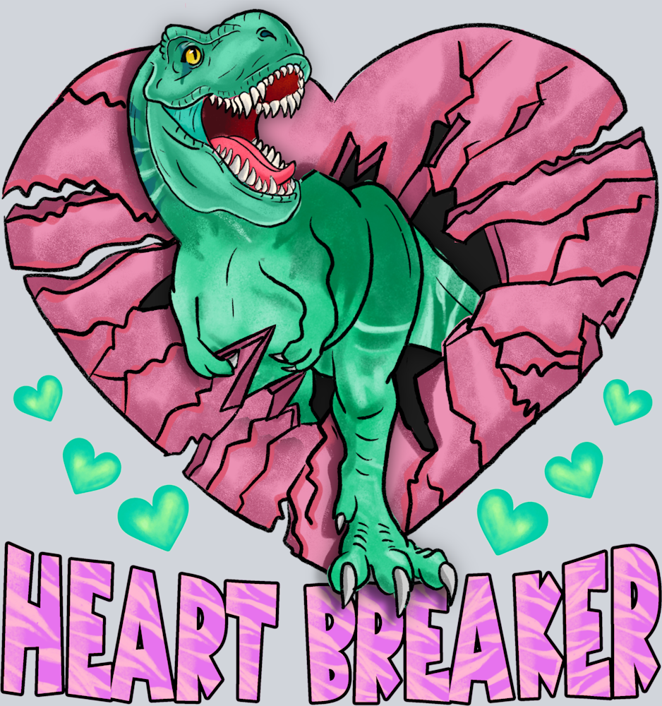 Trex Heart Breaker Pink Heart - STK06184