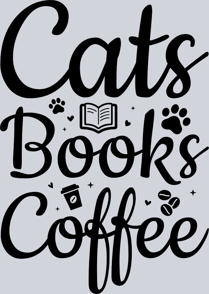 Pets Cats Books Coffee Black - STK04828