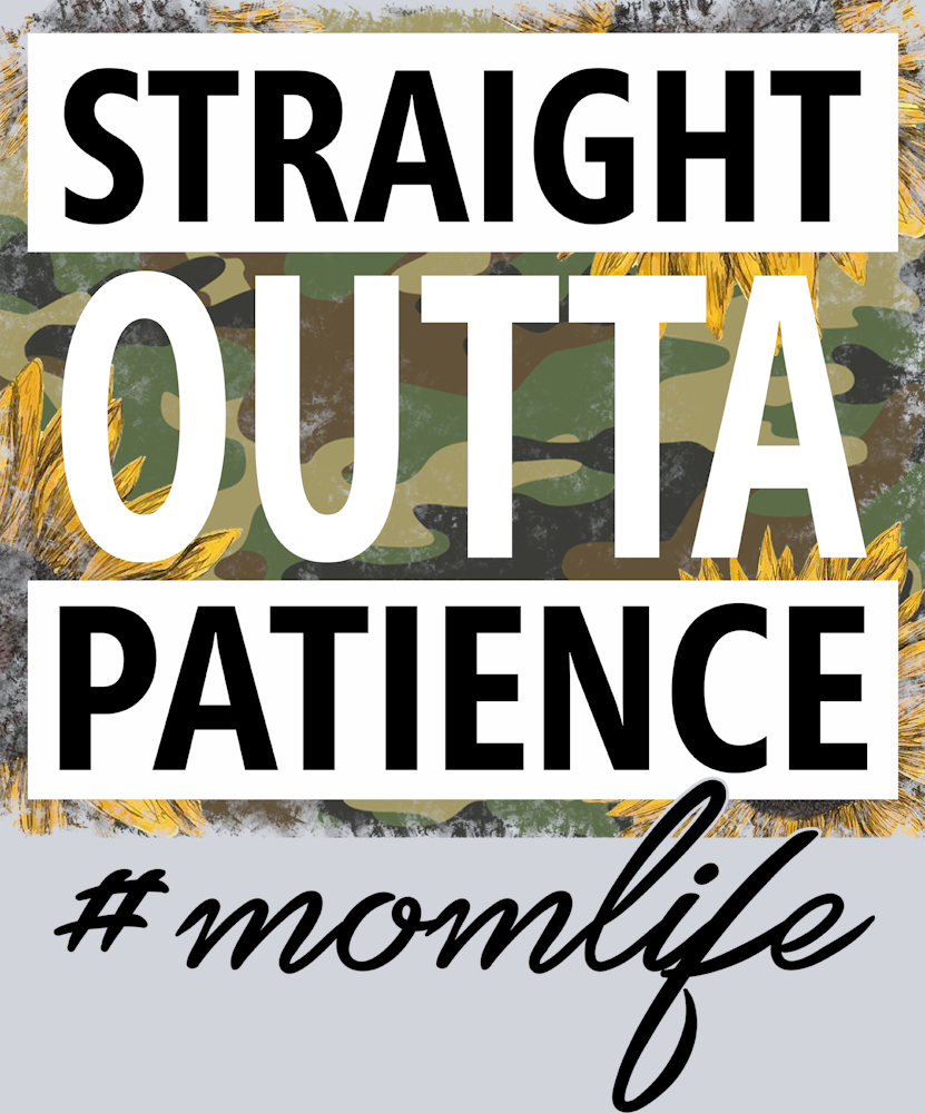 Straight Outta Patience Green Camo Sunflower - STK05828