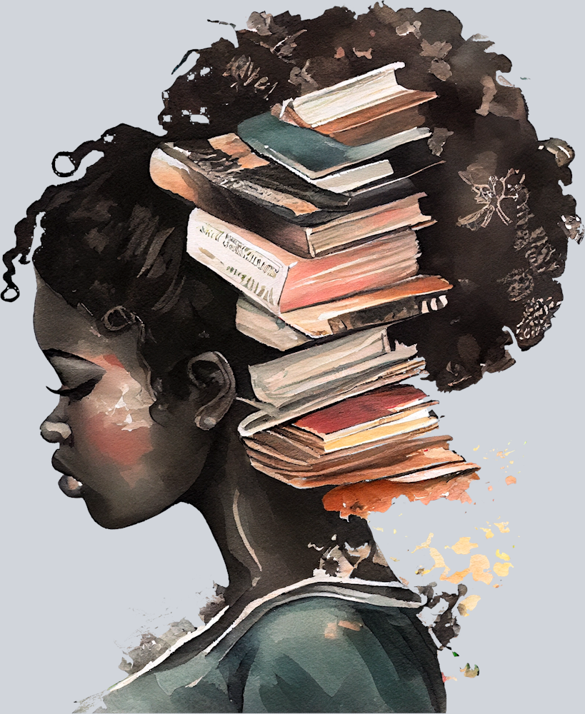 Black Girl And Books 1 - STK00618