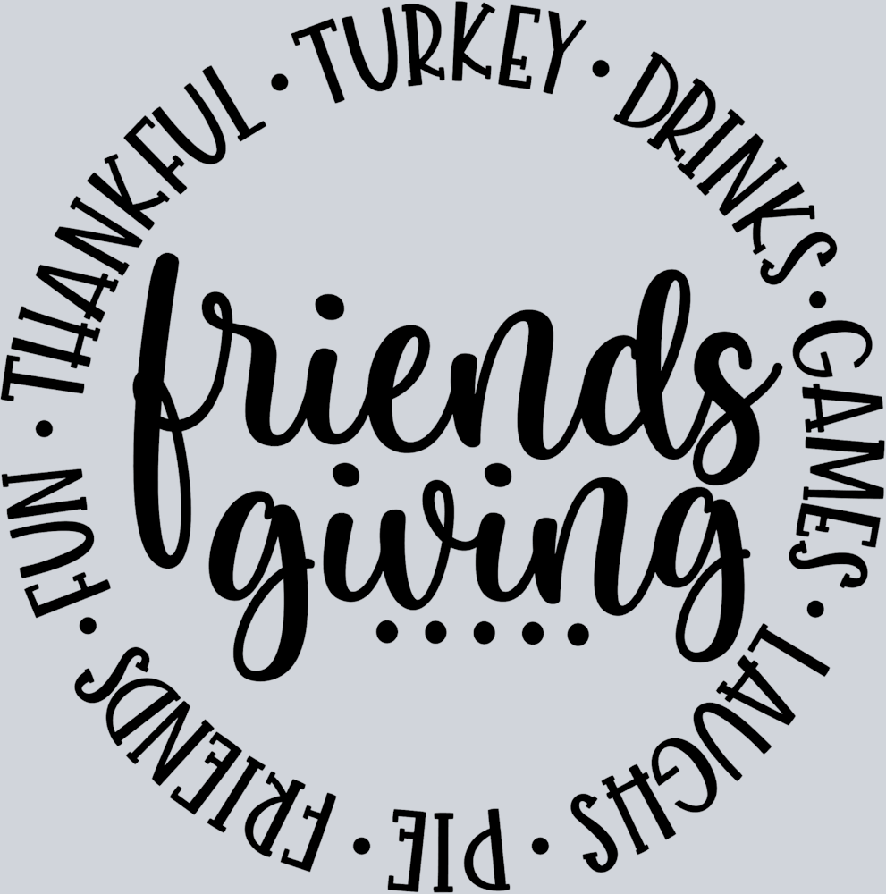 Friendsgiving Circle Words - Black - STK02157