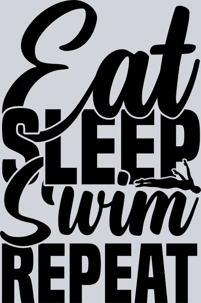 Sports Eat Sleep Swo=im Repeat Black - STK05681