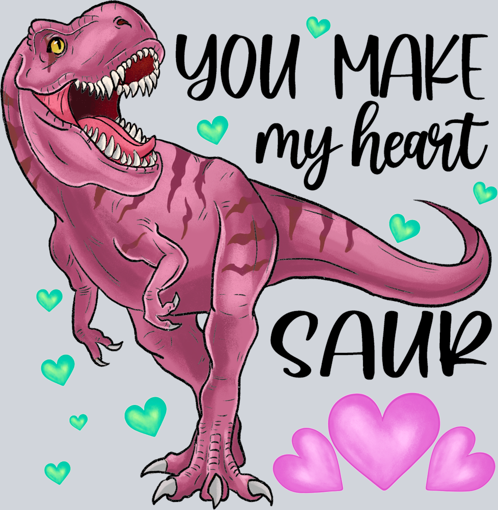 Trex Pink Heart Saur - STK06187