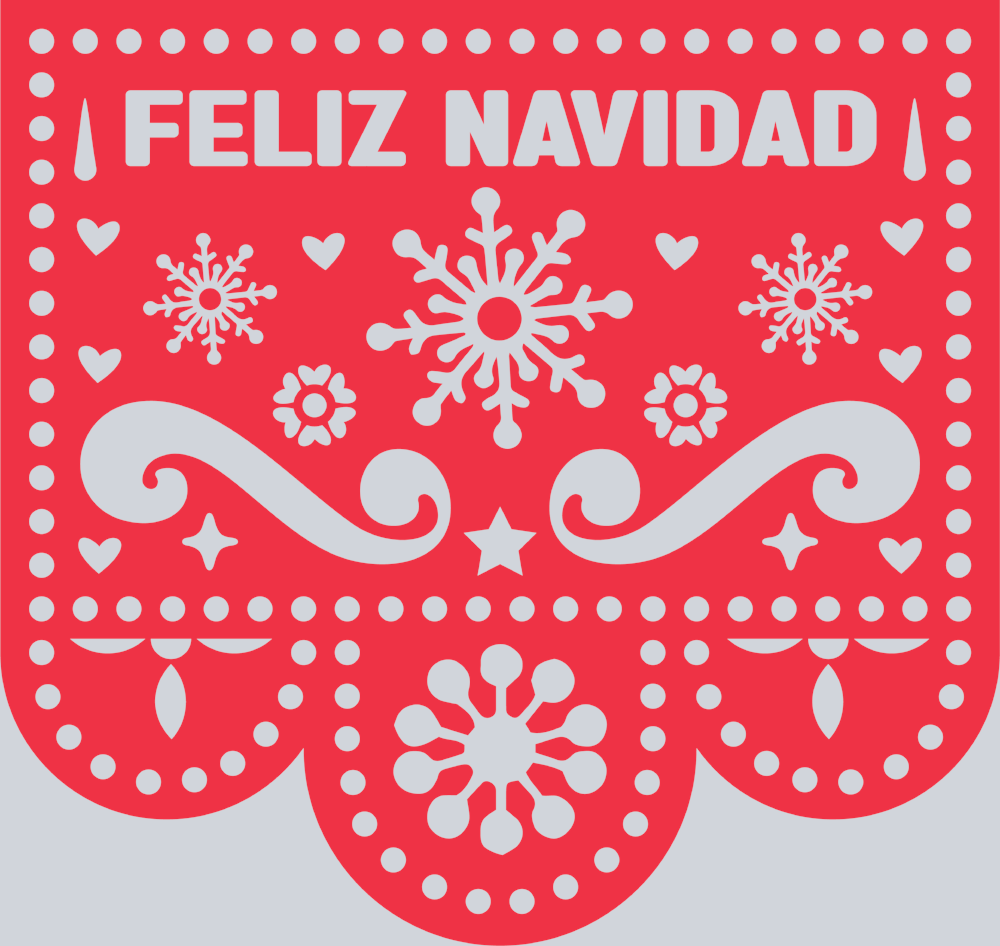 Papel Picado Feliz Navidad Red - STK04677