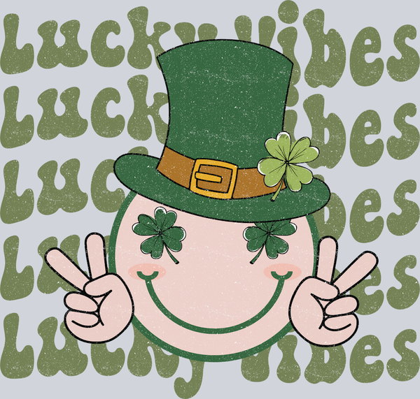 Retro Lucky Vibes Smiley - STK05217 (DTF Transfers)