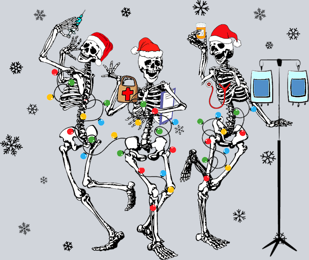 Christmas Med Staff Skeletons - STK01323