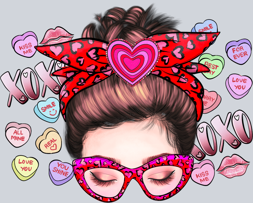 Candy Heart Messy Bun - STK01210