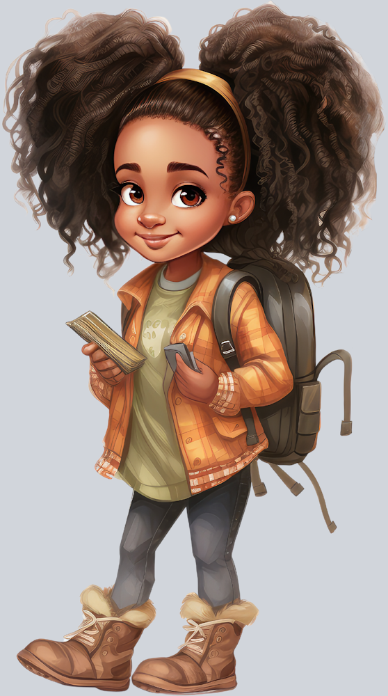 Cute Black Girl Back To School 5 - STK01540