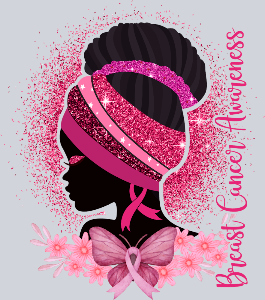 Breast Cancer Awareness Black Woman Butterfly - STK06829