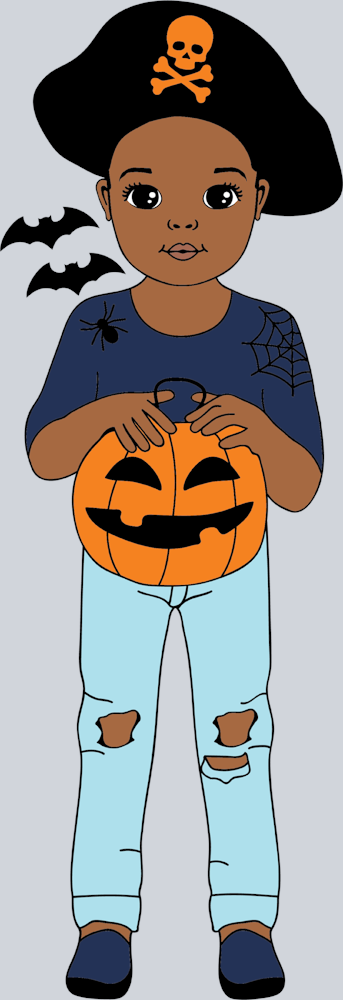 Halloween Pirate Little Black Boy Standing - STK02500