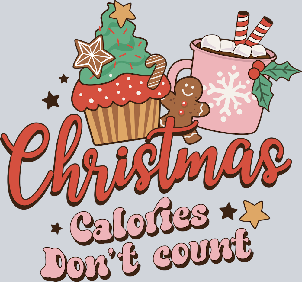 Cupcake Christmas Calories Don't Count - STK01487
