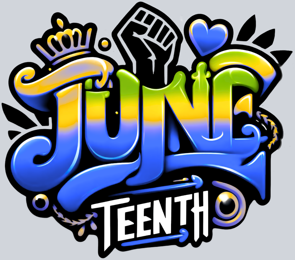 Juneteenth Graffiti Airbursh Blue And Yellow - STK03394